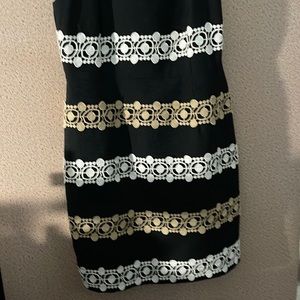 Beige and White Dress